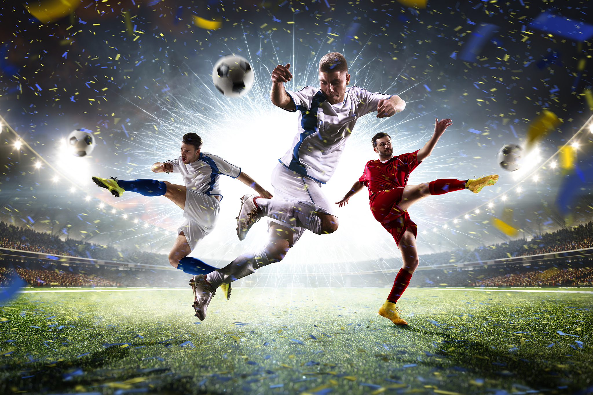 国际足球赛场上球员竞技水平高超